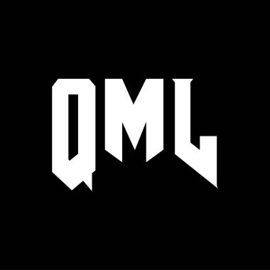 Teknoloji şirketi için QML harf logosu tasarımı. QML logo tasarımı siyah ve beyaz renk kombinasyonu. QML logosu, QML vektörü, QML tasarımı, QML simgesi, QML alfabesi. QML tipografi logosu tasarımı.