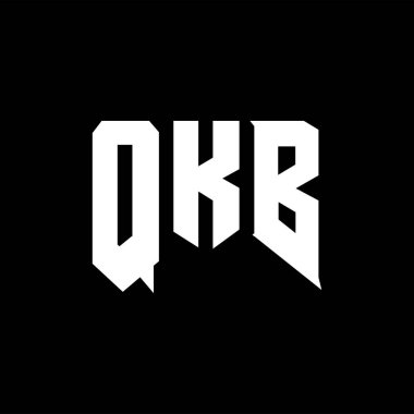 Teknoloji şirketi için QKB harf logosu tasarımı. QKB logo tasarımı siyah ve beyaz renk kombinasyonu. QKB logosu, QKB vektörü, QKB tasarımı, QKB simgesi, QKB alfabesi. QKB tipografi logosu tasarımı.