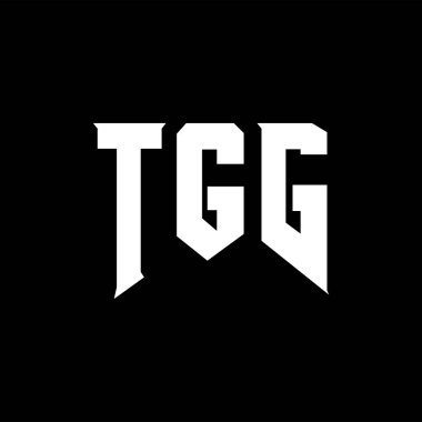 Teknoloji şirketi için TGG harf logosu tasarımı. TGG logo tasarımı siyah ve beyaz renk kombinasyonu. TGG logosu, TGG vektörü, TGG tasarımı, TGG simgesi, TGG alfabesi. TGG tipografi logo tasarımı.