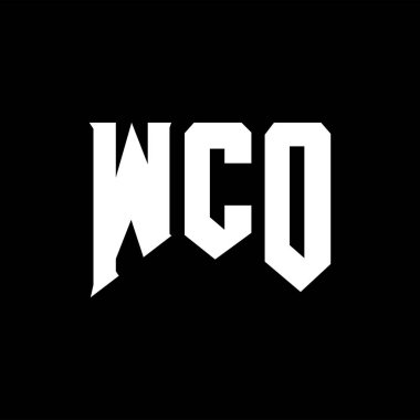 Teknoloji şirketi için WCO mektup logosu tasarımı. WCO logo tasarımı siyah ve beyaz renk kombinasyonu. WCO logosu, WCO vektörü, WCO tasarımı, WCO simgesi, WCO alfabesi. WCO tipografi logosu tasarımı.