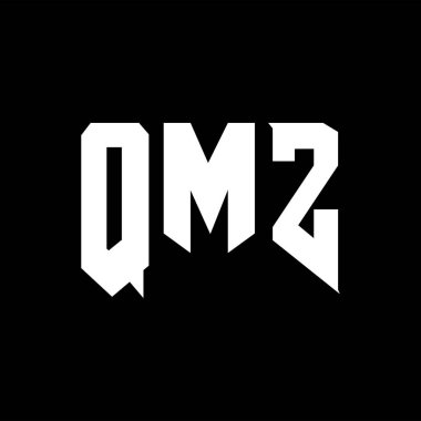 Teknoloji şirketi için QMZ harf logosu tasarımı. QMZ logo tasarımı siyah ve beyaz renk kombinasyonu. QMZ logosu, QMZ vektörü, QMZ tasarımı, QMZ simgesi, QMZ alfabesi. QMZ tipografi logosu tasarımı.