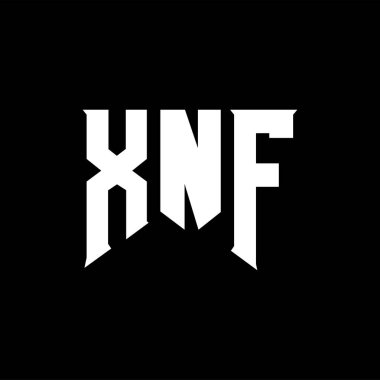 Teknoloji şirketi için XNF mektup logosu tasarımı. XNF logo tasarımı siyah ve beyaz renk kombinasyonu. XNF logosu, XNF vektörü, XNF tasarımı, XNF simgesi, XNF alfabesi. XNF tipografi logosu tasarımı.