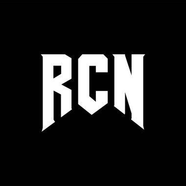 Teknoloji şirketi için RCN harf logosu tasarımı. RCN logo tasarımı siyah ve beyaz renk kombinasyonu. RCN logosu, RCN vektörü, RCN tasarımı, RCN simgesi, RCN alfabesi. RCN tipografi logosu tasarımı.