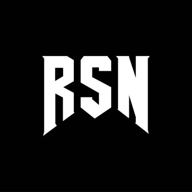 Teknoloji şirketi için RSN harf logosu tasarımı. RSN logo tasarımı siyah ve beyaz renk kombinasyonu. RSN logosu, RSN vektörü, RSN tasarımı, RSN simgesi, RSN alfabesi. RSN tipografi logosu tasarımı.