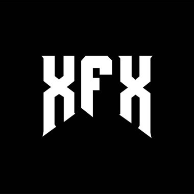 Teknoloji şirketi için XFX harf logosu tasarımı. XFX logo tasarımı siyah ve beyaz renk kombinasyonu. XFX logosu, XFX vektörü, XFX tasarımı, XFX simgesi, XFX alfabesi. XFX tipografi logosu tasarımı.