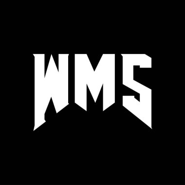 Teknoloji şirketi için WMS mektup logosu tasarımı. WMS logo tasarımı siyah ve beyaz renk kombinasyonu. WMS logosu, WMS vektörü, WMS tasarımı, WMS simgesi, WMS alfabesi. WMS tipografi logosu tasarımı.