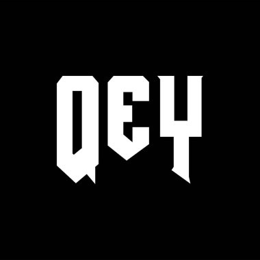 Teknoloji şirketi için QEY harf logosu tasarımı. QEY logo tasarımı siyah ve beyaz renk kombinasyonu. QEY logosu, QEY vektörü, QEY tasarımı, QEY simgesi, QEY alfabesi. QEY tipografi logosu tasarımı.