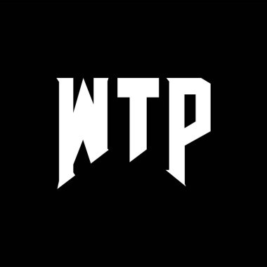Teknoloji şirketi için WTP mektup logosu tasarımı. WTP logo tasarımı siyah ve beyaz renk kombinasyonu. WTP logosu, WTP vektörü, WTP tasarımı, WTP simgesi, WTP alfabesi. WTP tipografi logosu tasarımı.