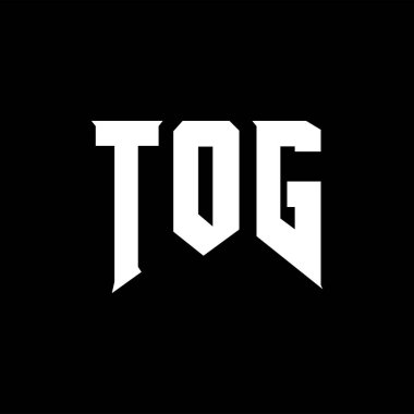 Teknoloji şirketi için TOG harf logosu tasarımı. TOG logo tasarımı siyah ve beyaz renk kombinasyonu. TOG logosu, TOG vektörü, TOG tasarımı, TOG simgesi, TOG alfabesi. TOG tipografi logo tasarımı.