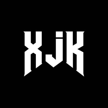 Teknoloji şirketi için XJK harf logosu tasarımı. XJK logo tasarımı siyah ve beyaz renk kombinasyonu. XJK logosu, XJK vektörü, XJK tasarımı, XJK simgesi, XJK alfabesi. XJK tipografi logosu tasarımı.