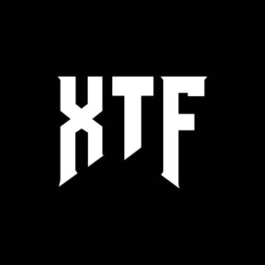 Teknoloji şirketi için XTF mektup logosu tasarımı. XTF logo tasarımı siyah ve beyaz renk kombinasyonu. XTF logosu, XTF vektörü, XTF tasarımı, XTF simgesi, XTF alfabesi. XTF tipografi logosu tasarımı.