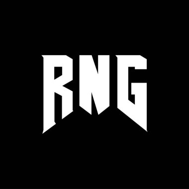 Teknoloji şirketi için RNG harf logosu tasarımı. RNG logo tasarımı siyah ve beyaz renk kombinasyonu. RNG logosu, RNG vektörü, RNG tasarımı, RNG simgesi, RNG alfabesi. RNG tipografi logosu tasarımı.