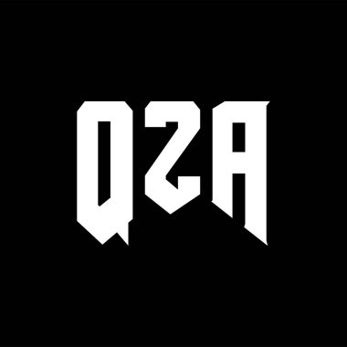 Teknoloji şirketi için QZA mektup logosu tasarımı. QZA logo tasarımı siyah ve beyaz renk kombinasyonu. QZA logosu, QZA vektörü, QZA tasarımı, QZA simgesi, QZA alfabesi. QZA tipografi logosu tasarımı.