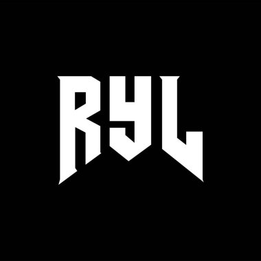 Teknoloji şirketi için RYL harf logosu tasarımı. RYL logo tasarımı siyah ve beyaz renk kombinasyonu. RYL logosu, RYL vektörü, RYL tasarımı, RYL simgesi, RYL alfabesi. RYL tipografi logosu tasarımı.