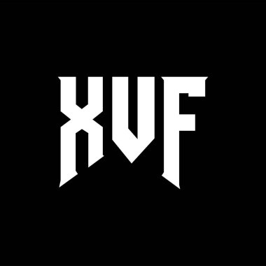 Teknoloji şirketi için XVF harf logosu tasarımı. XVF logo tasarımı siyah ve beyaz renk kombinasyonu. XVF logosu, XVF vektörü, XVF tasarımı, XVF simgesi, XVF alfabesi. XVF tipografi logosu tasarımı.
