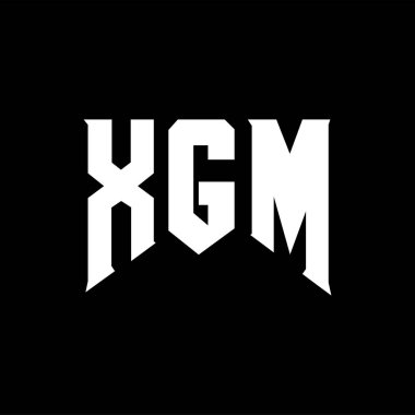 Teknoloji şirketi için XGM harf logosu tasarımı. XGM logo tasarımı siyah ve beyaz renk kombinasyonu. XGM logosu, XGM vektörü, XGM tasarımı, XGM simgesi, XGM alfabesi. XGM tipografi logosu tasarımı.
