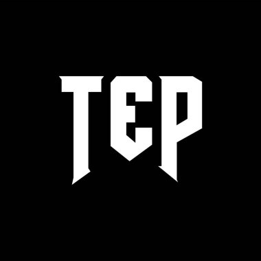 Teknoloji şirketi için TEP harf logosu tasarımı. TEP logosu siyah ve beyaz renk kombinasyonu tasarladı. TEP logosu, TEP vektörü, TEP tasarımı, TEP simgesi, TEP alfabesi. TEP tipografi logosu tasarımı.
