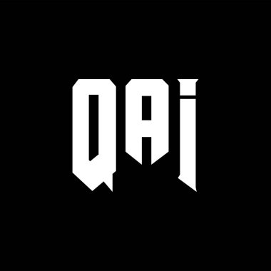 Teknoloji şirketi için QAI harf logosu tasarımı. QAI logo tasarımı siyah ve beyaz renk kombinasyonu. QAI logosu, QAI vektörü, QAI tasarımı, QAI simgesi, QAI alfabesi. QAI tipografi logosu tasarımı.