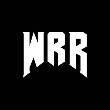 Teknoloji şirketi için WRR harf logosu tasarımı. WRR logo tasarımı siyah ve beyaz renk kombinasyonu. WRR logosu, WRR vektörü, WRR tasarımı, WRR simgesi, WRR alfabesi. WRR tipografi logosu tasarımı.
