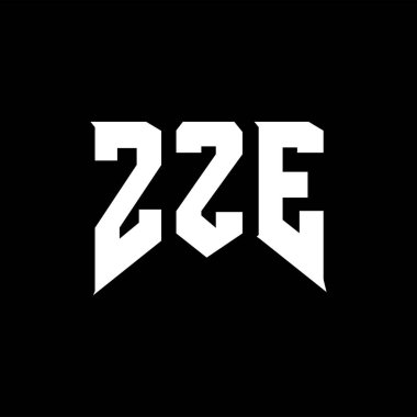 Teknoloji şirketi için ZZE harf logosu tasarımı. ZZE logo tasarımı siyah ve beyaz renk kombinasyonu. ZZE logosu, ZZE vektörü, ZZE tasarımı, ZZE simgesi, ZZZE alfabesi. ZZE tipografi logosu tasarımı.