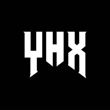 Teknoloji şirketi için YHX mektup logosu tasarımı. YHX logo tasarımı siyah ve beyaz renk kombinasyonu. YHX logosu, YHX vektörü, YHX tasarımı, YHX simgesi, YHX alfabesi. YHX tipografi logosu tasarımı.