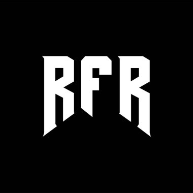 Teknoloji şirketi için RFR harf logosu tasarımı. RFR logo tasarımı siyah ve beyaz renk kombinasyonu. RFR logosu, RFR vektörü, RFR tasarımı, RFR simgesi, RFR alfabesi. RFR tipografi logosu tasarımı.