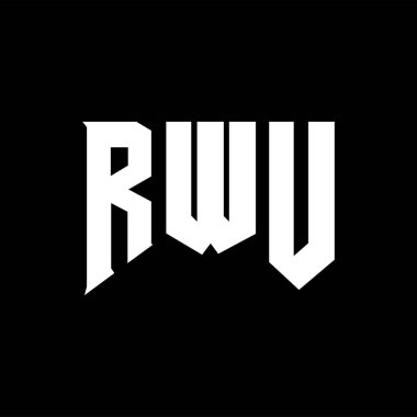 Teknoloji şirketi için RWU mektup logosu tasarımı. RWU logo tasarımı siyah-beyaz renk kombinasyonu. RWU logosu, RWU vektörü, RWU tasarımı, RWU simgesi, RWU alfabesi. RWU tipografi logosu tasarımı.