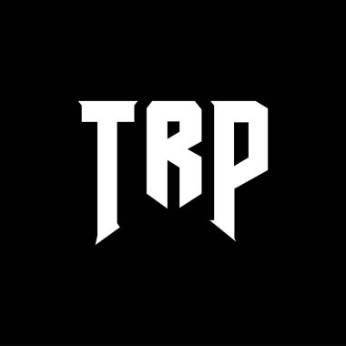 Teknoloji şirketi için TRP mektup logosu tasarımı. TRP logo tasarımı siyah ve beyaz renk kombinasyonu. TRP logosu, TRP vektörü, TRP tasarımı, TRP simgesi, TRP alfabesi. TRP tipografi logosu tasarımı.