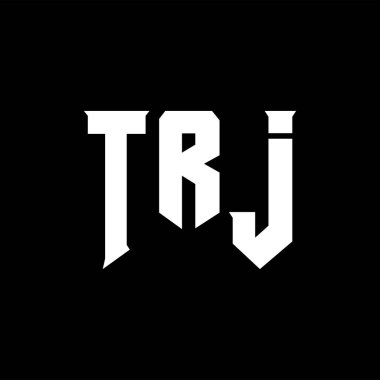 Teknoloji şirketi için TRJ mektup logosu tasarımı. TRJ logo tasarımı siyah ve beyaz renk kombinasyonu. TRJ logosu, TRJ vektörü, TRJ tasarımı, TRJ simgesi, TRJ alfabesi. TRJ tipografi logosu tasarımı.
