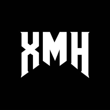 Teknoloji şirketi için XMH harf logosu tasarımı. XMH logosu siyah ve beyaz renk kombinasyonu tasarladı. XMH logosu, XMH vektörü, XMH dizaynı, XMH simgesi, XMH alfabesi. XMH tipografi logosu tasarımı.