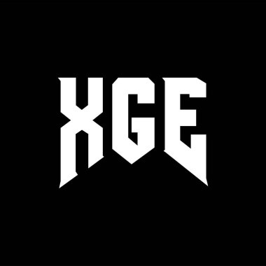 Teknoloji şirketi için XGE harf logosu tasarımı. XGE logo tasarımı siyah ve beyaz renk kombinasyonu. XGE logosu, XGE vektörü, XGE tasarımı, XGE simgesi, XGE alfabesi. XGE tipografi logosu tasarımı.