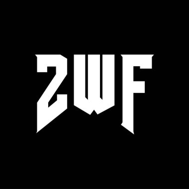 Teknoloji şirketi için ZWF mektup logosu tasarımı. ZWF logo tasarımı siyah ve beyaz renk kombinasyonu. ZWF logosu, ZWF vektörü, ZWF tasarımı, ZWF simgesi, ZWF alfabesi. ZWF tipografi logosu tasarımı.