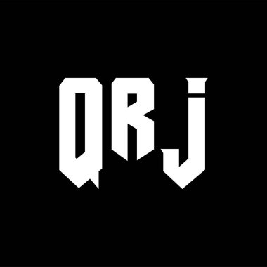 Teknoloji şirketi için QRJ harf logosu tasarımı. QRJ logo tasarımı siyah ve beyaz renk kombinasyonu. QRJ logosu, QRJ vektörü, QRJ tasarımı, QRJ simgesi, QRJ alfabesi. QRJ tipografi logosu tasarımı.