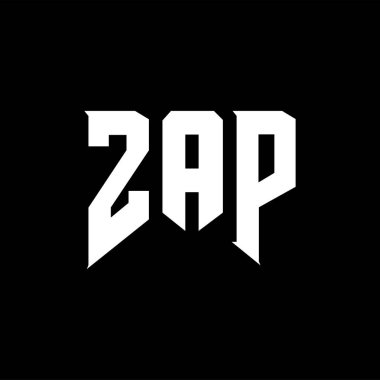 Teknoloji şirketi için ZAP mektup logosu tasarımı. ZAP logo tasarımı siyah ve beyaz renk kombinasyonu. ZAP logosu, ZAP vektörü, ZAP tasarımı, ZAP simgesi, ZAP alfabesi. ZAP tipografi logosu tasarımı.