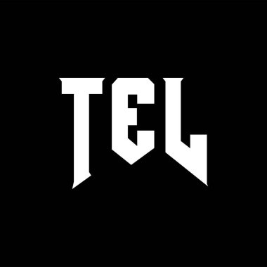 Teknoloji şirketi için TEL mektup logosu tasarımı. TEL logo tasarımı siyah ve beyaz renk kombinasyonu. TEL logosu, TEL vektörü, TEL tasarımı, TEL simgesi, TEL alfabesi. TEL tipografi logosu tasarımı.