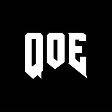 Teknoloji şirketi için QOE harf logosu tasarımı. QOE logo tasarımı siyah ve beyaz renk kombinasyonu. QOE logosu, QOE vektörü, QOE tasarımı, QOE simgesi, QOE alfabesi. QOE tipografi logosu tasarımı.