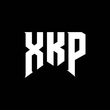 Teknoloji şirketi için XKP harf logosu tasarımı. XKP logo tasarımı siyah ve beyaz renk kombinasyonu. XKP logosu, XKP vektörü, XKP tasarımı, XKP simgesi, XKP alfabesi. XKP tipografi logosu tasarımı.