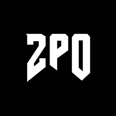 Teknoloji şirketi için ZPO harf logosu tasarımı. ZPO logosu siyah-beyaz renk kombinasyonu tasarladı. ZPO logosu, ZPO vektörü, ZPO tasarımı, ZPO simgesi, ZPO alfabesi. ZPO tipografi logosu tasarımı.