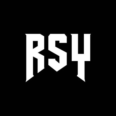 Teknoloji şirketi için RSY harf logosu tasarımı. RSY logo tasarımı siyah ve beyaz renk kombinasyonu. RSY logosu, RSY vektörü, RSY tasarımı, RSY simgesi, RSY alfabesi. RSY tipografi logosu tasarımı.