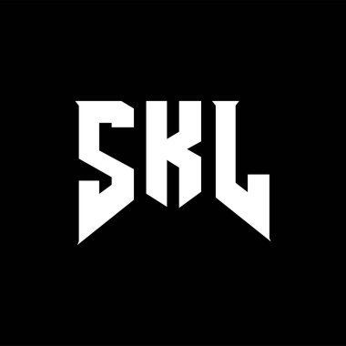 Teknoloji şirketi için SKL harf logosu tasarımı. SKL logo tasarımı siyah ve beyaz renk kombinasyonu. SKL logosu, SKL vektörü, SKL tasarımı, SKL simgesi, SKL alfabesi. SKL tipografi logosu tasarımı.