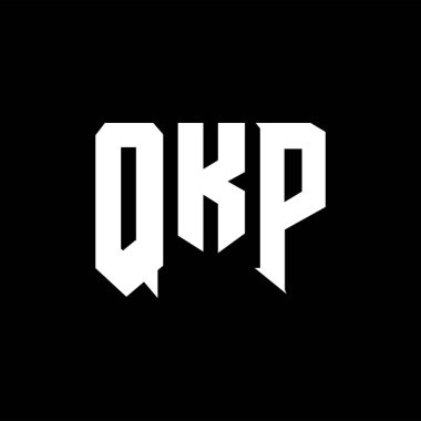 QKP teknoloji şirketi için harf logosu tasarımı. QKP logo tasarımı siyah ve beyaz renk kombinasyonu. QKP logosu, QKP vektörü, QKP tasarımı, QKP simgesi, QKP alfabesi. QKP tipografi logosu tasarımı.