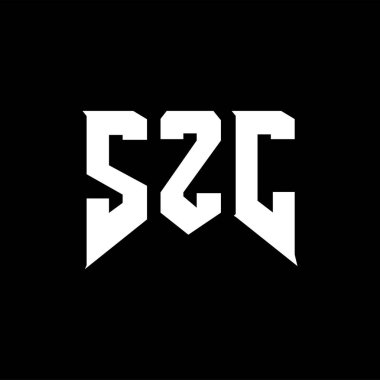 Teknoloji şirketi için SZC harf logosu tasarımı. SZC logo tasarımı siyah ve beyaz renk kombinasyonu. SZC logosu, SZC vektörü, SZC tasarımı, SZC simgesi, SZC alfabesi. SZC tipografi logosu tasarımı.