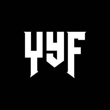 Teknoloji şirketi için YYF mektup logosu tasarımı. YYF logo tasarımı siyah ve beyaz renk kombinasyonu. YYF logosu, YYF vektörü, YYF tasarımı, YYYF simgesi, YYF alfabesi. YYF tipografi logosu tasarımı.