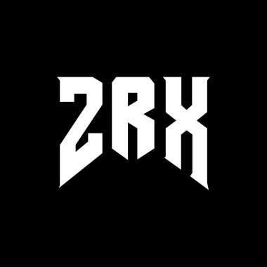 Teknoloji şirketi için ZRX harf logosu tasarımı. ZRX logo tasarımı siyah ve beyaz renk kombinasyonu. ZRX logosu, ZRX vektörü, ZRX tasarımı, ZRX simgesi, ZRX alfabesi. ZRX tipografi logosu tasarımı.