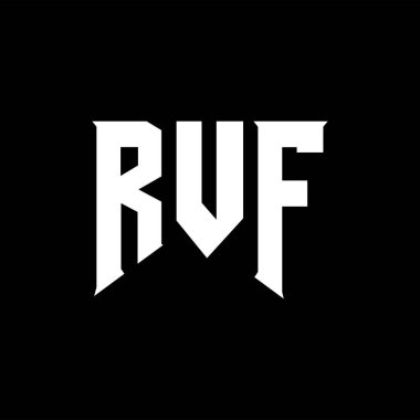 Teknoloji şirketi için RVF mektup logosu tasarımı. RVF logo tasarımı siyah ve beyaz renk kombinasyonu. RVF logosu, RVF vektörü, RVF tasarımı, RVF simgesi, RVF alfabesi. RVF tipografi logosu tasarımı.