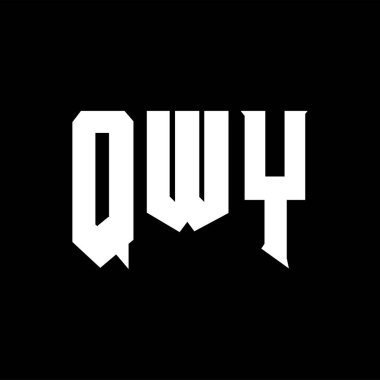 Teknoloji şirketi için QWY harf logosu tasarımı. QWY logo tasarımı siyah ve beyaz renk kombinasyonu. QWY logosu, QWY vektörü, QWY tasarımı, QWY simgesi, QWY alfabesi. QWY tipografi logosu tasarımı.
