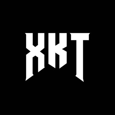 Teknoloji şirketi için XKT harf logosu tasarımı. XKT logo tasarımı siyah ve beyaz renk kombinasyonu. XKT logosu, XKT vektörü, XKT tasarımı, XKT simgesi, XKT alfabesi. XKT tipografi logosu tasarımı.