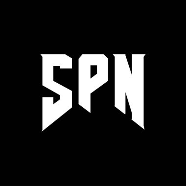 Teknoloji şirketi için SPN harf logosu tasarımı. SPN logo tasarımı siyah ve beyaz renk kombinasyonu. SPN logosu, SPN vektörü, SPN tasarımı, SPN simgesi, SPN alfabesi. SPN tipografi logosu tasarımı.