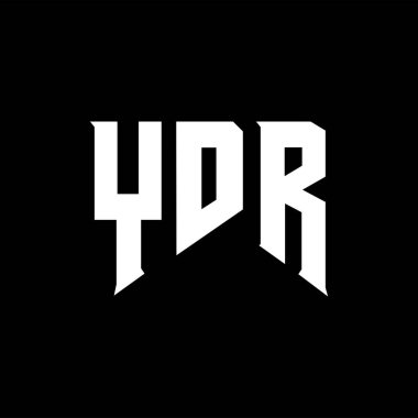 YDR teknoloji şirketi için logo tasarımı. YDR logo tasarımı siyah ve beyaz renk kombinasyonu. YDR logosu, YDR vektörü, YDR tasarımı, YDR simgesi, YDR alfabesi. YDR tipografi logosu tasarımı.