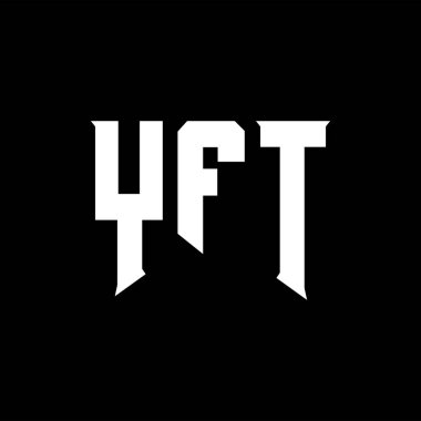 Teknoloji şirketi için YFT harf logosu tasarımı. YFT logo tasarımı siyah ve beyaz renk kombinasyonu. YFT logosu, YFT vektörü, YFT tasarımı, YFT simgesi, YFT alfabesi. YFT tipografi logosu tasarımı.